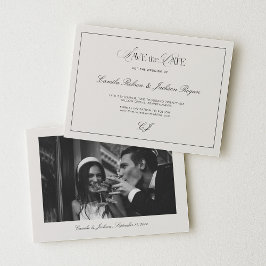 Convite Victorian Black & Ivory Wedding Save the Date