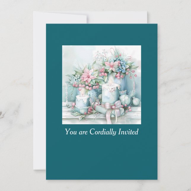 Convite Victorian Christmas Celebration Invitation (Frente)