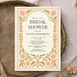 Convite Victorian Floral Art Nouveau Bridal Shower