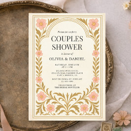 Convite Victorian Floral Art Nouveau Couples Shower