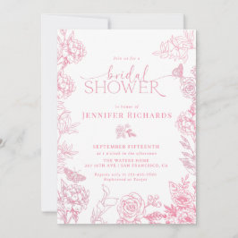 Convite Victorian Floral | Chá de panela de borboletas