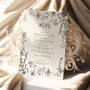 Convite Victorian Flourish Menu de Casamento Personalizáve