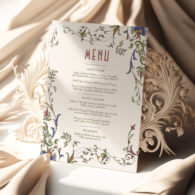 Convite Victorian Flourish Menu de Casamento Personalizáve (Criador carregado)