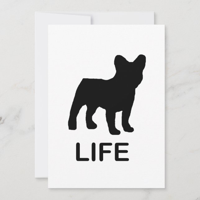Convite vida de buldogue francês (Frente)