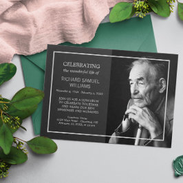 Convite Vida de Celebração Mínima do Carvão | Foto persona