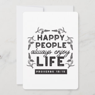 Convite Vida Feliz com Fé – Provérbios 15:15 Arte
