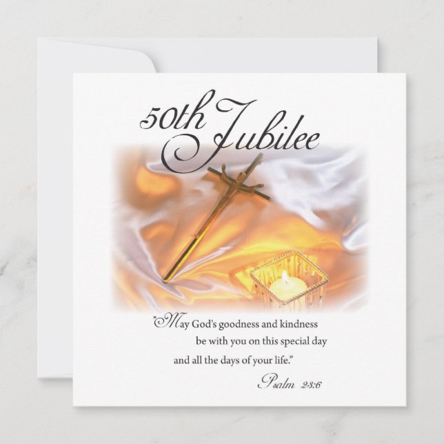 Convite Vida Religiosa Jubilar ouro, Velas Cruzadas (Frente)