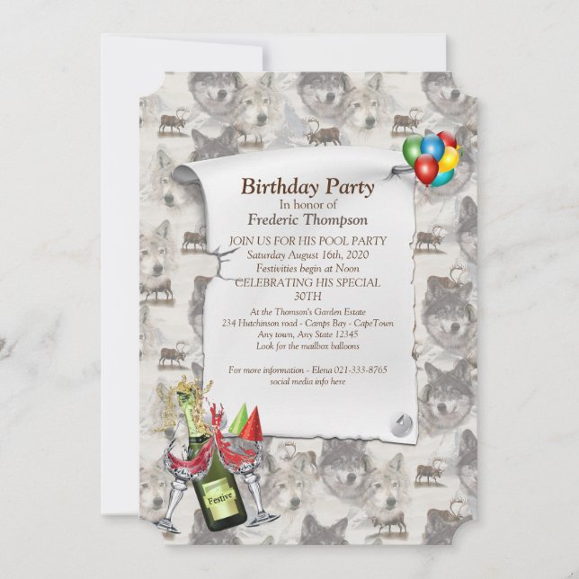 Convite Vida Selvagem Canadiana (Frente)