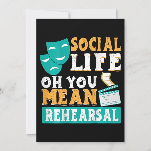 Convite Vida Social Oh Você Quer Dizer Ensaio De Teatro De (Frente)