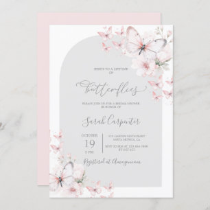 Convite Vida útil do Chá de panela das borboletas