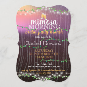 Convite Videira rústica & refeição matinal nupcial das