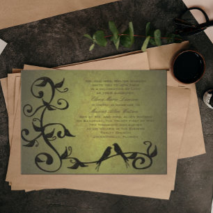 Convite Videiras verde-oliva do Grunge que Wedding o