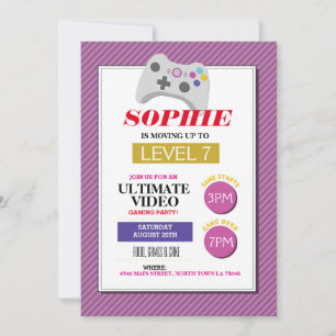 Convite Vídeo Jogo do Partido Jogos Pink Trucks As Rapari