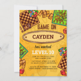 Convite Vídeo Jogo Nível Superior Aniversário do Jogador C
