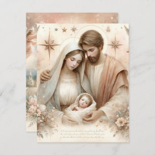 Convite Vidraça Floral Printable Watercolor Baby Jesus Car