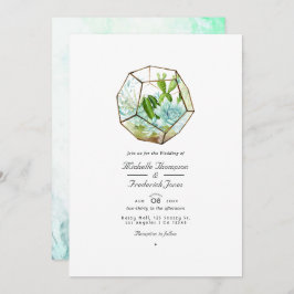 Convite Vidro Aquarela Terrarium Suculents Casamento Invi
