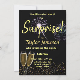 Convite Vidro de surpresa preto e ouro