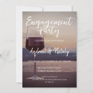 Convite Vidro no pôr do sol num lago