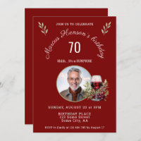 Vidro Rustic Red Wine Olive 50º Aniversário Foto