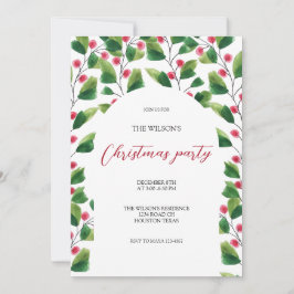 Convite Vidro Verde Verde Berry Watercolor