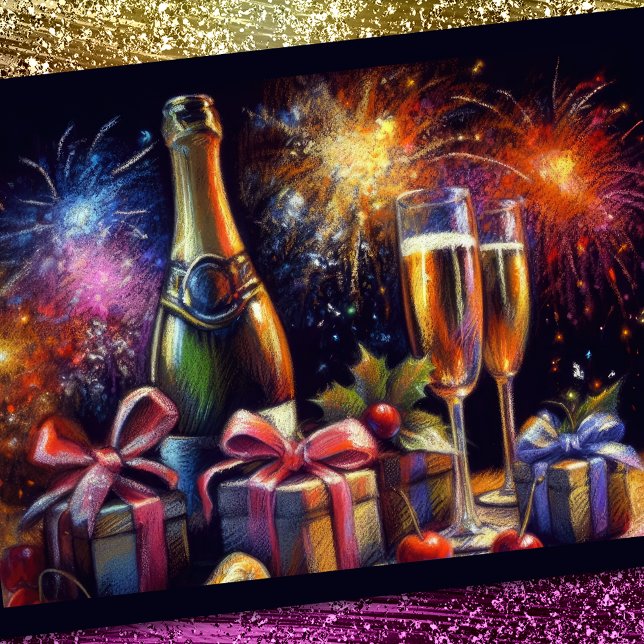 Convite Vidros de champanhe e Festa de Balde (Criador carregado)