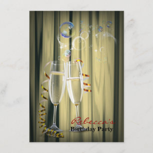 Convite vidros gatsby elegantes de Champagne dos anos 20