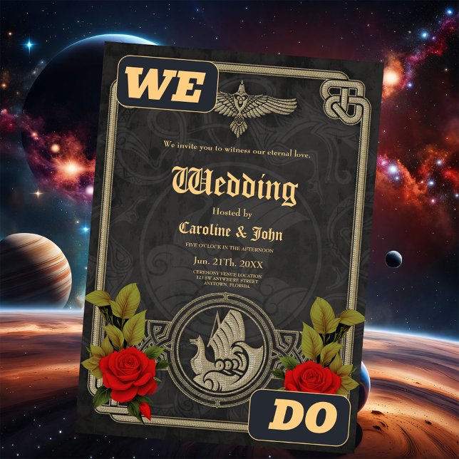 Convite Viking a charme místico com nós Celtas elegantes. (Criador carregado)