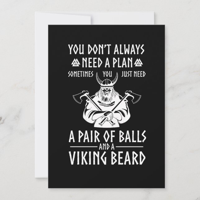 Convite Viking Beared Warrior Valhalla Ax Norse Mythology (Frente)