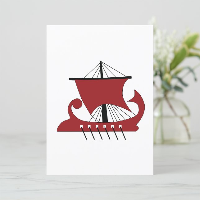 Convite Viking Longship Silhouette Drakkar Ship (Criador carregado)