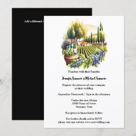 Convite Villa aquarela italiana Vino chic