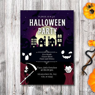 Convite Village Assombrado Spooky e Partido de Halloween d