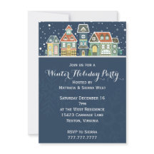 Village Homes Winter Scene Holiday