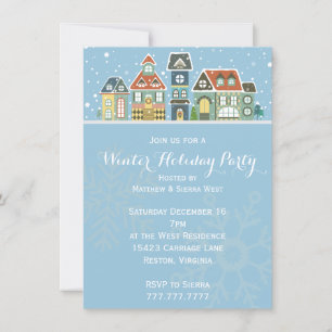 Convite Village Homes Winter Scense Foliday Party