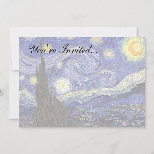 Convite Vincent Van Gogh - A Noite Estrelada Arte Fina (Frente)
