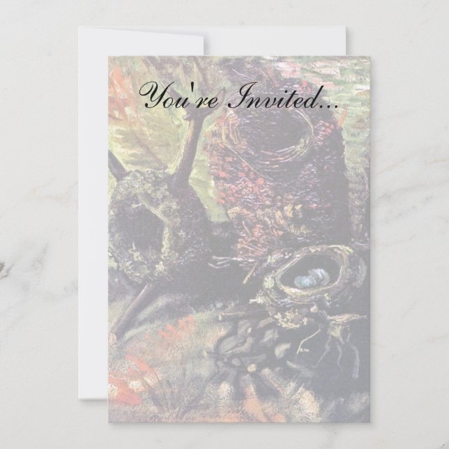 Convite Vincent Van Gogh - Ainda Vive Com Ninhos De Pássar (Frente)