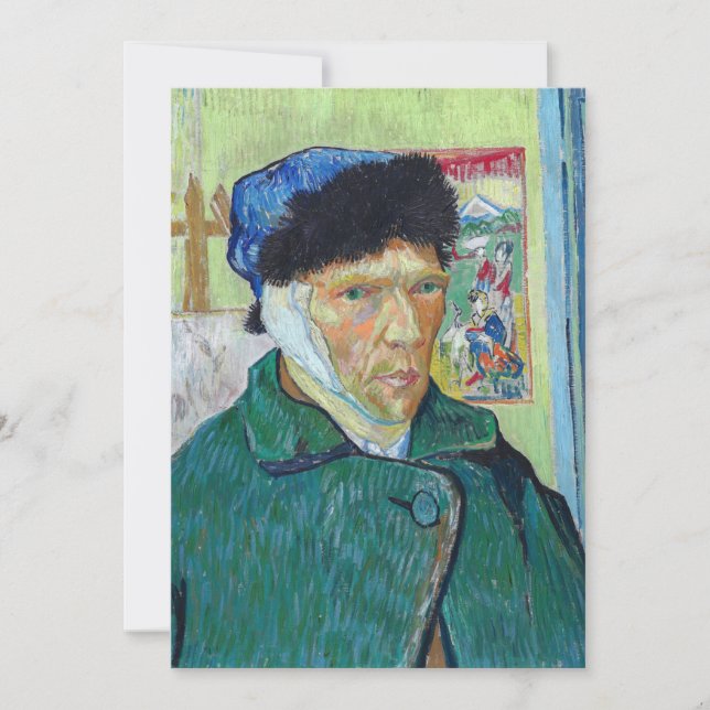Convite Vincent van Gogh - Autorretrato com ouvido colado (Frente)