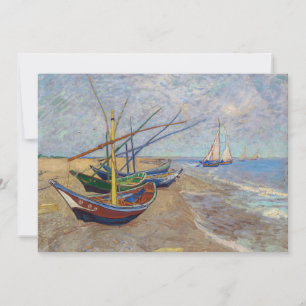 Convite Vincent van Gogh - Barcos de Pesca na Praia
