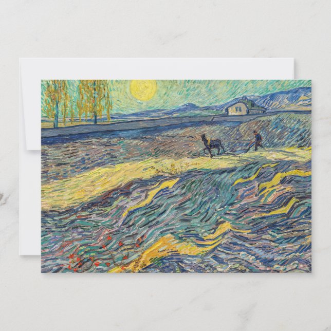 Convite Vincent van Gogh - Campo com Agricultores a Lavar (Frente)