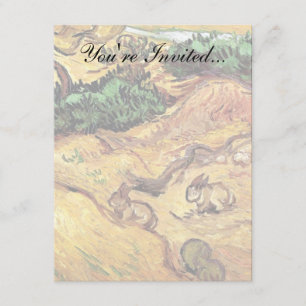 Convite Vincent Van Gogh - Campo com Dois Coelhos Arte Fin