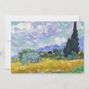 Convite Vincent Van Gogh - Campo de Trigo com Ciprestes