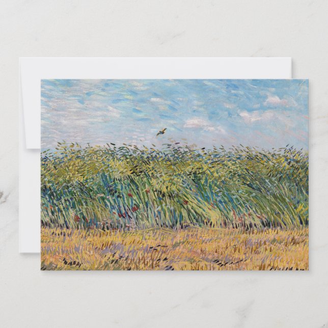 Convite Vincent van Gogh - Campo de trigo com Lark (Frente)