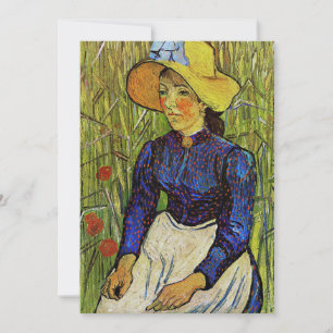 Convite Vincent van Gogh - Camponesa com Chapéu de Palha