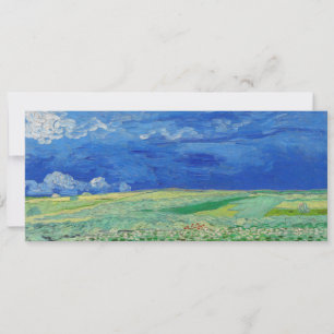 Convite Vincent van Gogh - Campos de trigo sob nuvens de t
