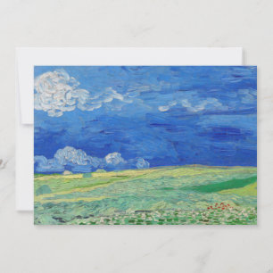 Convite Vincent van Gogh - Campos de trigo sob nuvens de t