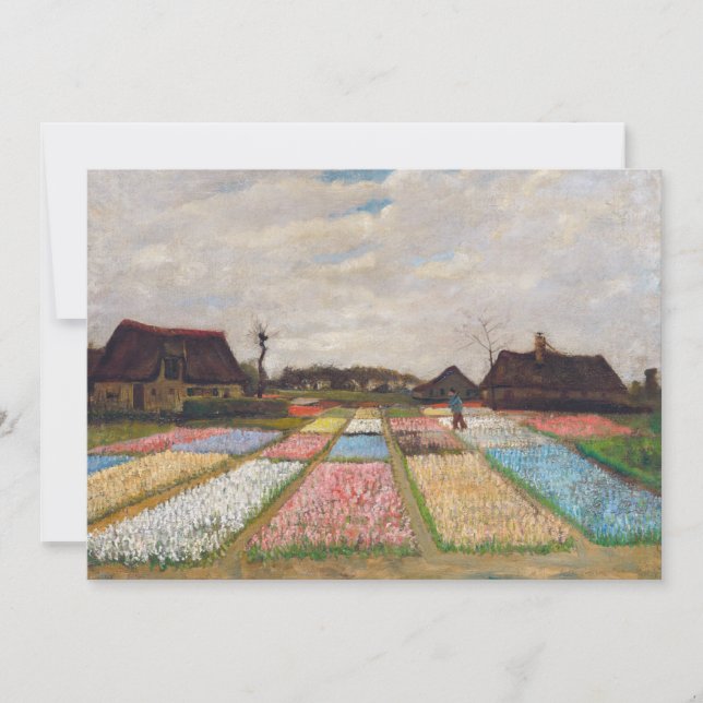 Convite Vincent van Gogh - Canteiros de Flores na Holanda (Frente)