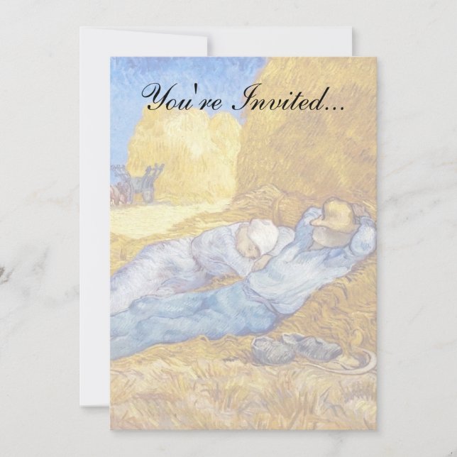 Convite Vincent Van Gogh - Descanso do Meio-dia do Trabalh (Frente)