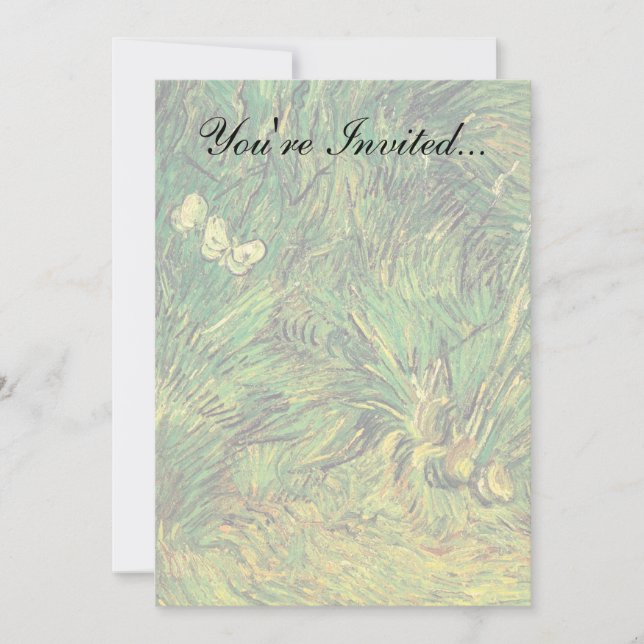 Convite Vincent Van Gogh - Duas Borboletas Brancas de Bela (Frente)