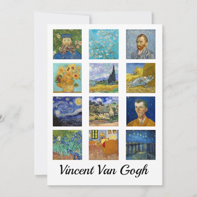 Convite Vincent Van Gogh - Grelha de Mastercastas (Frente)