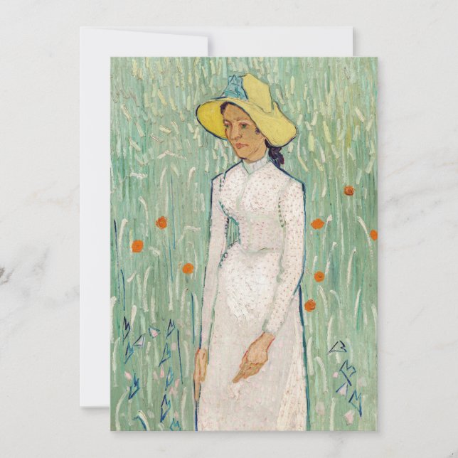 Convite Vincent van Gogh - Menina de Branco (Frente)