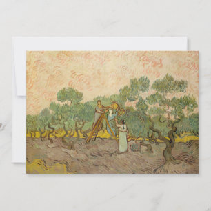 Convite Vincent van Gogh - Mulheres Colhendo Azeitonas